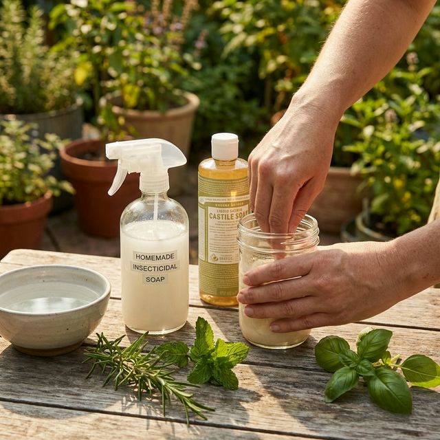 Lush organic garden background